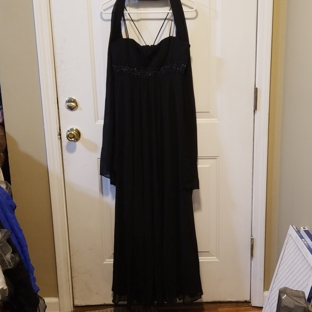 Black David's Bridal dress